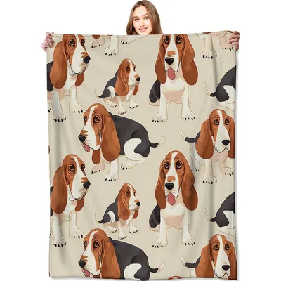 Basset Hound Dog Pattern Blanket No. 2