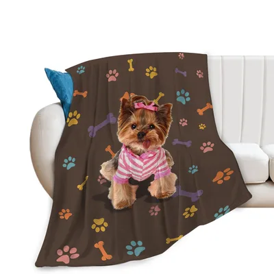 Yorkie in Pink Sweater Blanket No. 2 – Yorkie