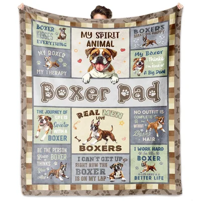 Boxer Dad Dog Lover Blanket Celebrating the Best Breed