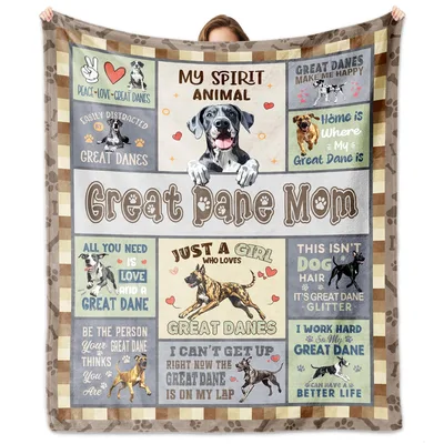 Great Dane Mom Dog Collage Blanket for Loyal Dog Moms
