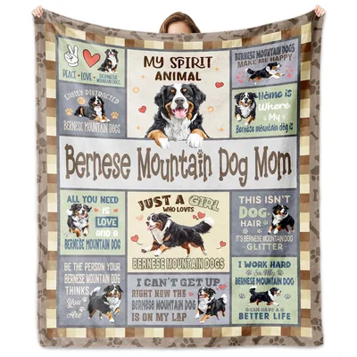 Bernese Mountain Dog Mom Blanket for Loyal Furry Family Members