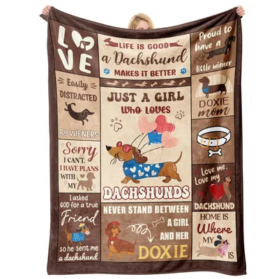 Just a Girl Blanket Celebrating Your Love for Doxies