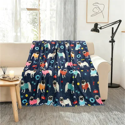 Pug Dog Pattern Blanket for Furry Friends and Cozy Naps