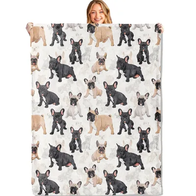 French Bulldog Pattern Blanket: Cute Frenchie Design for Dog Lovers