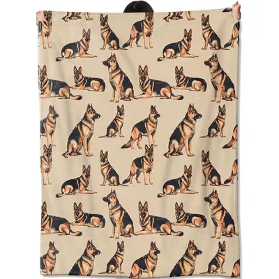 German Shepherd Dog Pattern Blanket: Classic Canine Art