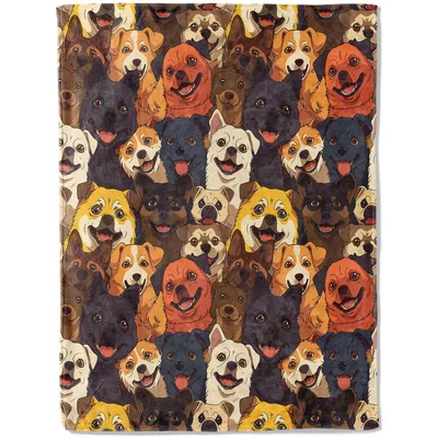 Happy Dogs Pattern Blanket No. 2 for Canine Lovers