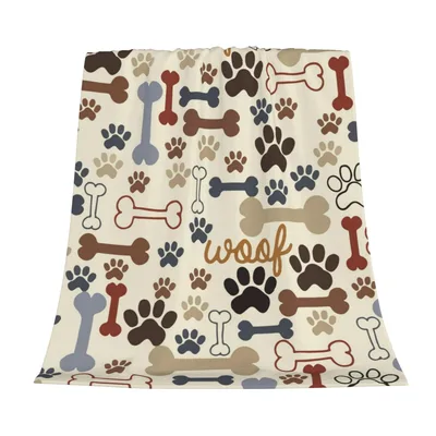 Dog Paw Prints Blanket: Woof Design for Canine Lovers