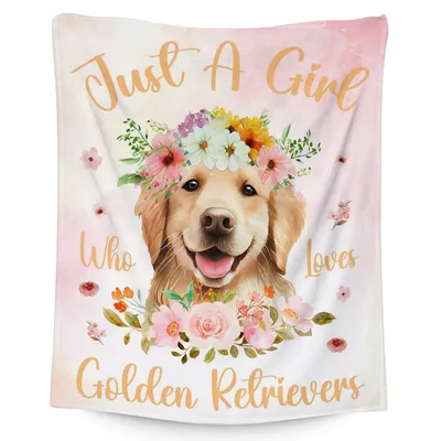 Just a Girl Blanket: Floral Golden Retriever Design for Dog Lovers
