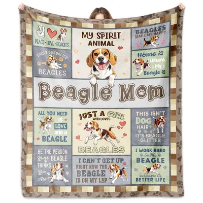 Beagle Mom Dog Collage Blanket: Celebrate Your Furry Best Friend