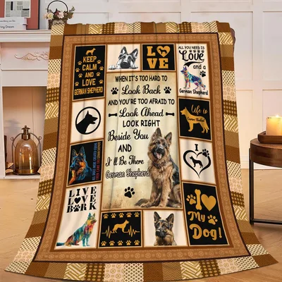 German Shepherd Words Collage Blanket for Devoted Owners
