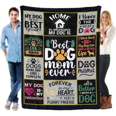 Best Dog Mom Ever Collage Blanket for Furry Friend Lovers