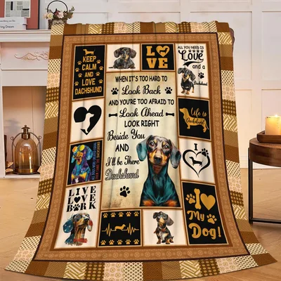 Dachshund Love Collage Blanket: A Patchwork of Weiner Dog Devotion