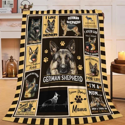 German Shepherd Love Collage Blanket for Devoted Dog Moms
