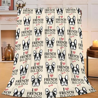 I Love French Bulldog Blanket: Adorable Frenchie Pattern for Pups