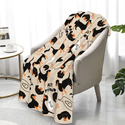 Dachshund Dogs Pattern Blanket No. 2: Best Friend Print for Dog Lovers
