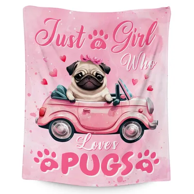 Just a Girl Blanket: Pug Lover Convertible Design