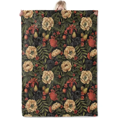 Black Pugs with Vintage Blanket featuring black pugs