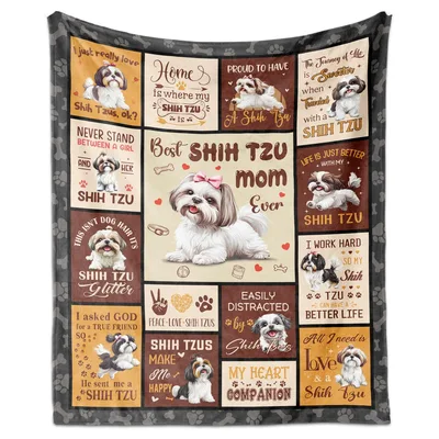 Shih Tzu Mom Quotes Blanket Celebrating Your Furry Best Friend