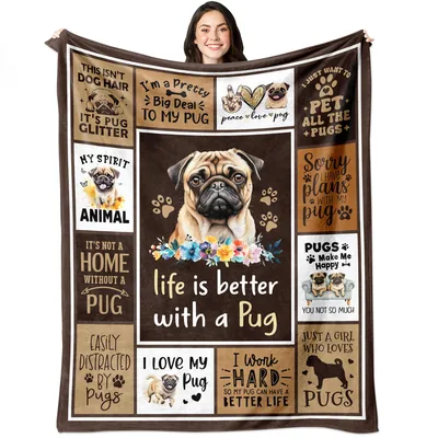Life Is Better with a Pug Blanket: A Collage of Love and Humor