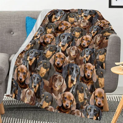 Dachshund Faces Pattern Blanket No. 2 for Dog Lovers