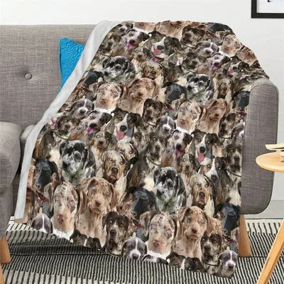 Catahoula Dog Faces Blanket: A Collage of Leopard Spotted Canines