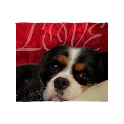 Cavalier Spaniel Love Design Blanket for Dog Lovers