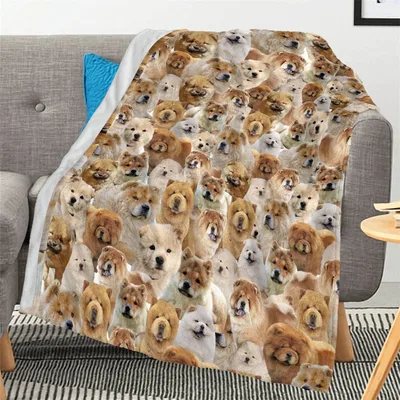 Chow Chow Full Face Blanket: A Collage of Fluffy Dog Smiles