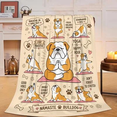 Yoga Bulldogs Namaste Blanket: Pawsitive Yoga Poses for Dog Lovers