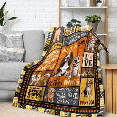 Love Dogs Pattern Blanket: A Quilt of Canine Quotes and Breeds