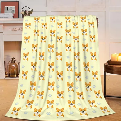 Corgi Dog Pattern Blanket No. 2: Cute Corgi Dog Throw for Pet Lovers