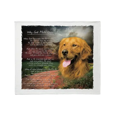 Why God Made Dogs Blanket: Golden Retriever Poem Design