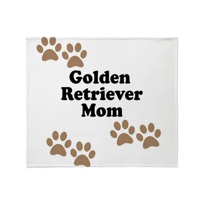 Golden Retriever Mom Paw Blanket with Brown Prints