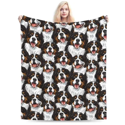 Bernese Mountain Dog Pattern Blanket No. 2: A Happy Canine Print