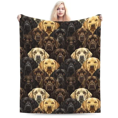 Labrador Dog Face Pattern Blanket