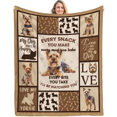 Yorkie Dog Lover Text Blanket Celebrating Yorkies and Snack Watchers