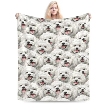 Bichon Frise Dog Pattern Blanket No. 2 for Poodle Lovers