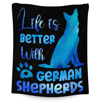 Life Is Better with German Shepherds Blanket - Galaxy Art Design