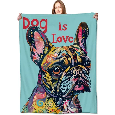 Pop Art French Bulldog Blanket Celebrates Canine Devotion