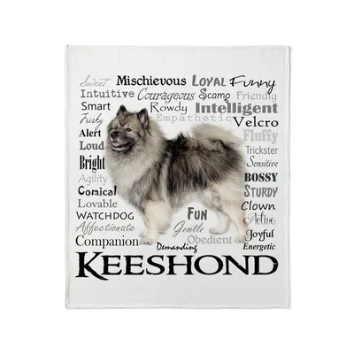 Keeshond Dog Traits Word Blanket: Loyal, Funny, and Fluffy
