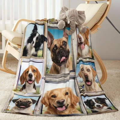 Dogs Photo Collage Blanket: A Gallery of Happy Canine Faces