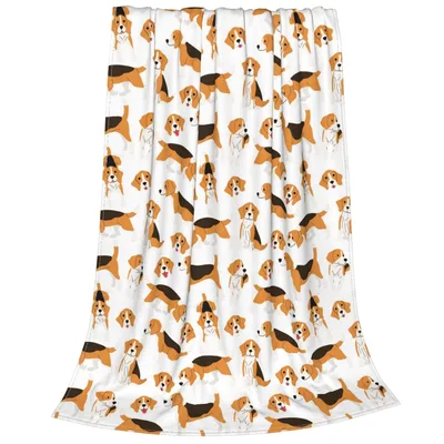 Beagle Dog Pattern Blanket No. 2 for Lovers of Tricolor Hounds