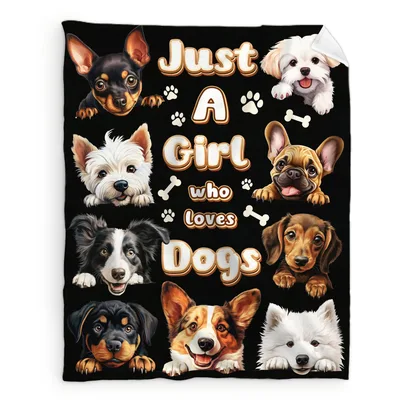 Just a Girl Blanket: Just A Girl Who Loves Dogs Design – Design 2