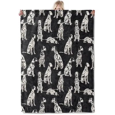 Dalmatian Puppy Pattern Blanket featuring realistic black