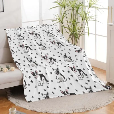 Black Dog Silhouettes Pattern Blanket