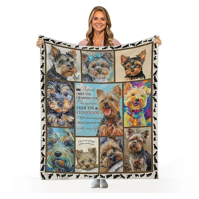 Yorkshire Terrier Photo Collage Blanket No. 2