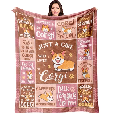 Just a Girl Blanket: Corgi Love Patchwork Design for Fans