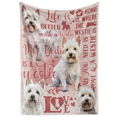 My Bestie Is a Westie Blanket: West Highland Terrier Love Print