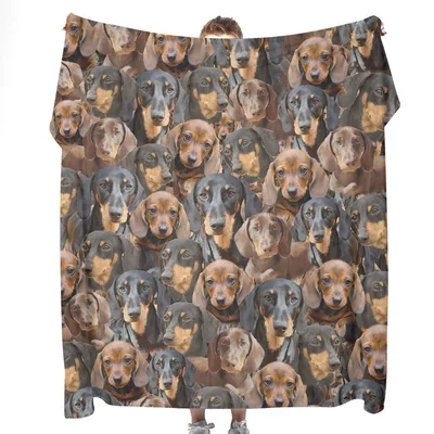 Dachshund Faces Pattern Blanket: A Full-Print Design for Dog Lovers