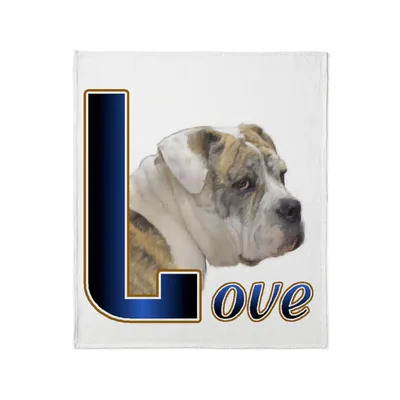 English Bulldog with Love Blanket: A Watercolor Portrait Design
