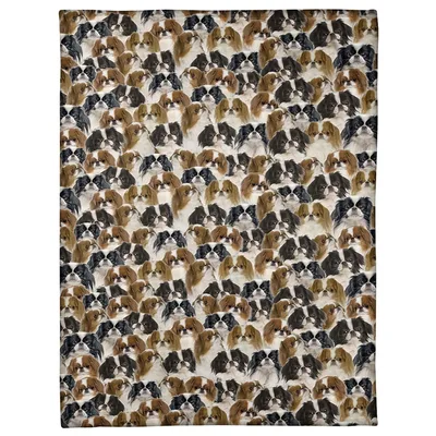 Japanese Chin Dog Faces Blanket: Full-Head Pattern for Lovers